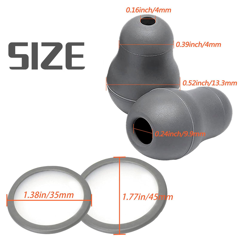 [Australia - AusPower] - Stethoscope Replacement Part Kit - Diaphragm & Ear Tips for Littmann Classic 3, Cardiology 3 & 4 - Grey Silicone 