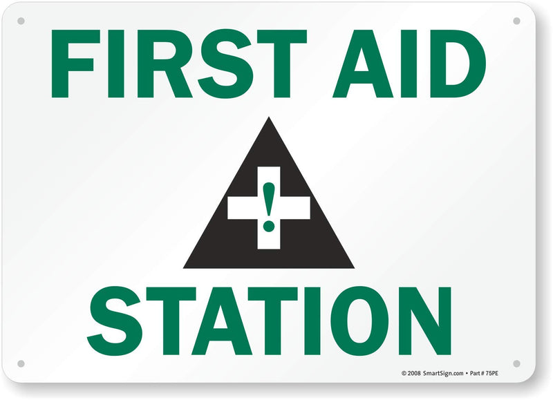 SmartSign "First Aid Station" Sign | 10" x 14" Aluminum 10" x 14"