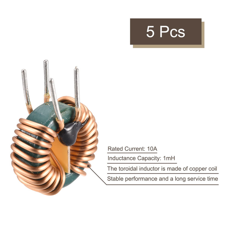 [Australia - AusPower] - sourcing map Toroid Inductance Copper Coils Magnetic Inductance 1mH 10A for DIY Circuit Board Pack of 5 