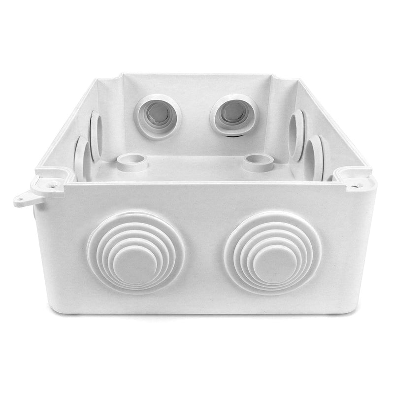 QWORK Surface-Mounted Junction Box, Junction Box, Waterproof, Dustproof, IP65, ABS Plastic, Universal Electric Project Enclosure, White, 150 x 110 x 70 mm