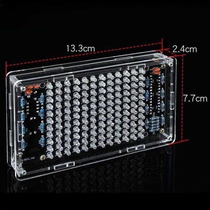 Audio Visualizer Electronic Kit DIY Kit, LED Light Musical Spectrum Electronic Kit, Soldering Kit with Components, Circuit Board, Housing, Audio Level Display for Electronic Enthusiasts, USB Powered
