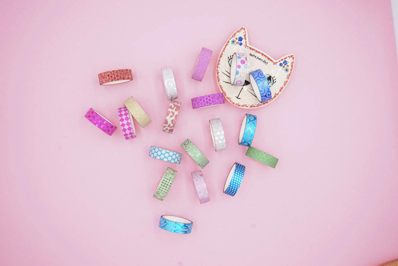 Phantomon Washi Tape Craft Tape Set 30 Roll Wide Decorative Tape for Art, DIY Decor, Scrapbook, Glitter Washi Masking Tape