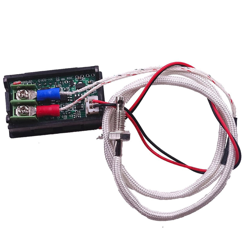 [Australia - AusPower] - 12V Red Celsius Digital Temperature Gauge -58F~536F LED Display Screen with Terminal Wire and 0.5 Meter K-Type Thermocouple (Thread: M6) 