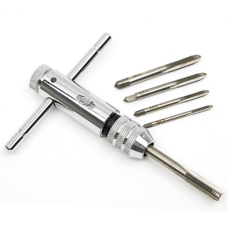 [Australia - AusPower] - QISF Tap and Die Set | Hand Tap | HSS | M3 M4 M5 M6 M8 | Tap with Adjustable T-Handle Tap Wrench | Tap Cutter & Die 