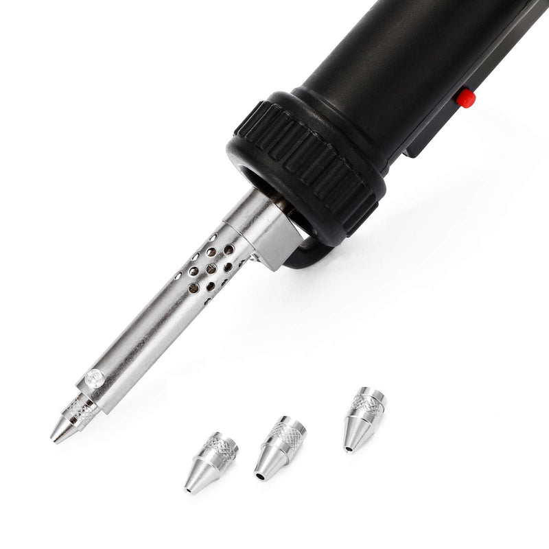[Australia - AusPower] - Weytoll Electric Desoldering Pump, Electric Vacuum Desoldering Iron, Extraction of Liquid Solder, 350 W Desoldering Pump with Heater, Palm, Electric Soldering Tin Sucker Va-cuum Soldering (Black) Black 