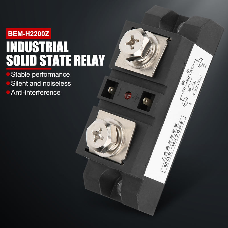 [Australia - AusPower] - EVTSCAN 200A High Current DC-AC SSR Solid State Relay, with LED Indicator, Copper Thermal Pad, Surge Protection, Faster Switching, Silent Operation, for Industrial Automation, Heating System 