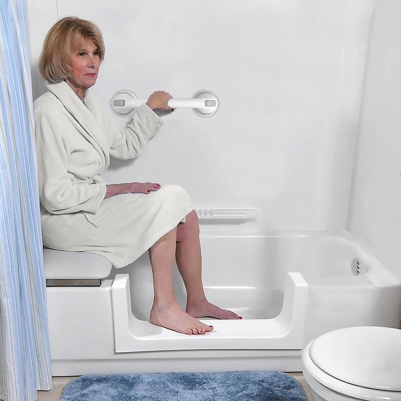 AirTight® Grab Bars for Bathtubs and Showers, (2pack) 16Inch Shower Handle Elderly Suction Bathroom Safety Seniors 16.9 Inch (Pack of 2) Gray