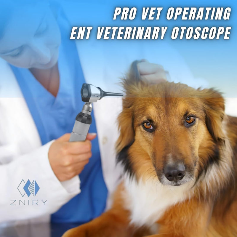 [Australia - AusPower] - Veterinary LED ENT Otoscope Diagnostic Set, with 12 Various Diagnostic Instruments 