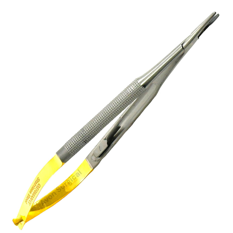 [Australia - AusPower] - Castro Viejo Micro Needle Holder Needle Drive Straight 15cm 6 inches withTungsten Carbide Inserts Tip with Lock Premium German 
