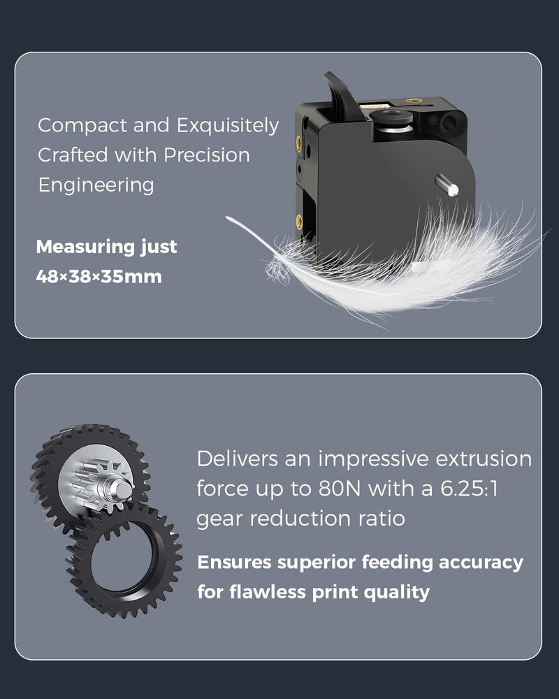 [Australia - AusPower] - Official Creality Hi Extruder Kit, Build-in Filament Runout Sensor, 80N Strong Extrusion Force & Dual Gear Design Provide Smooth and Precise Feeding, Compatible with Creality Hi 3D Printer 