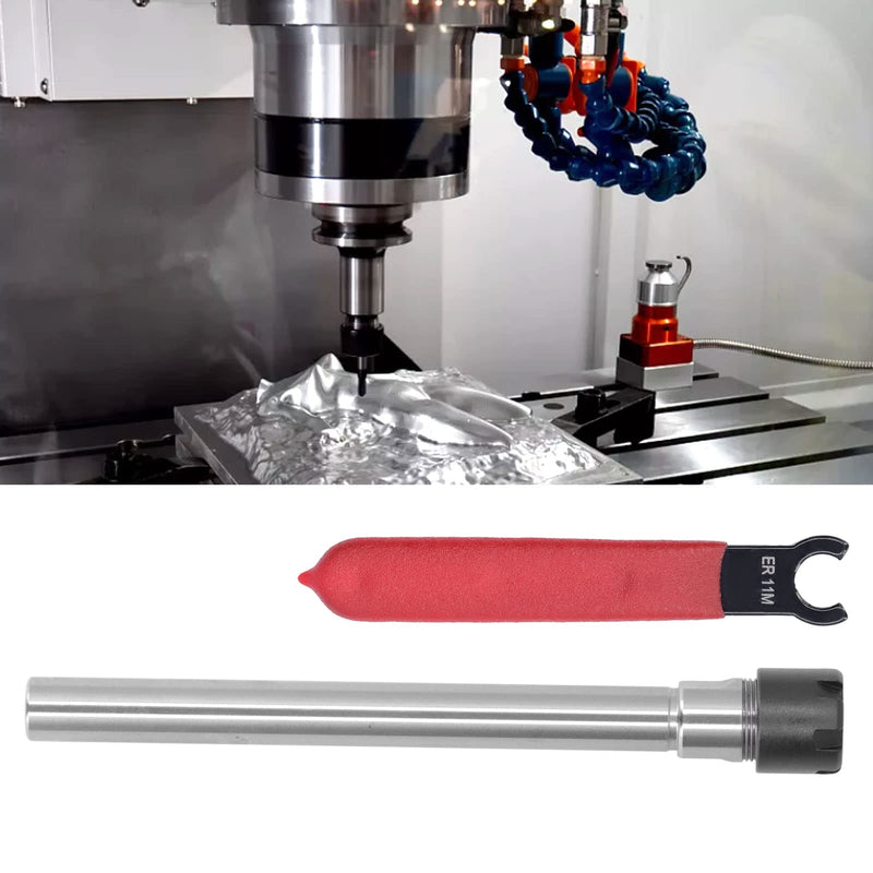 [Australia - AusPower] - Hilitand Collet Holder ER11 100 Collet Holder Cylinder Shaft Extension Rod with Key for CNC Milling Turning Tool 1-7 mm Clamping Range Collets (C10-ER11M-100L) C10-er11m-100l 
