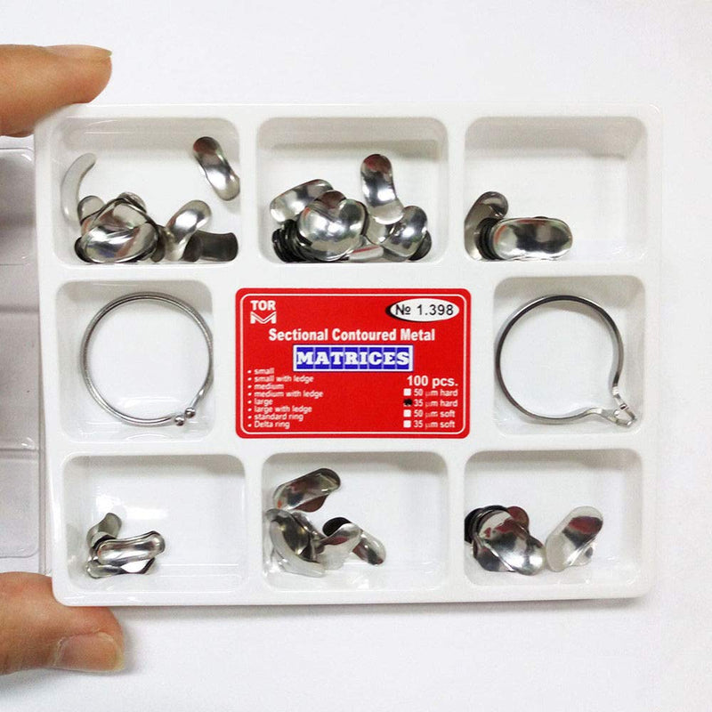 [Australia - AusPower] - Dental Matrix with Spring-clip No.1.398 Sectional Contoured Metal Matrices Full Kit 