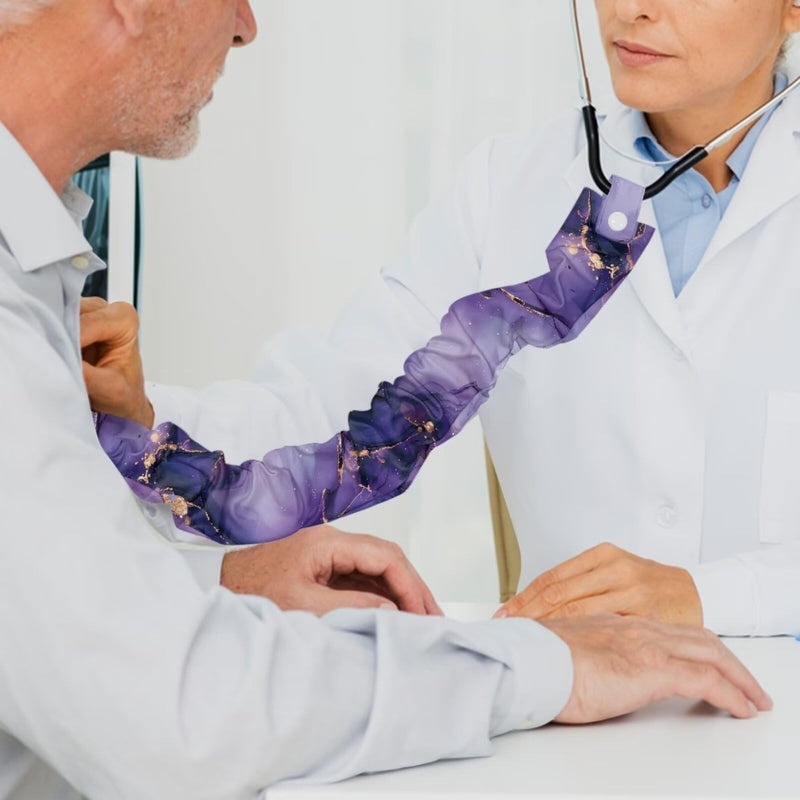 [Australia - AusPower] - Deep Purple Marble Stethoscope Sleeve 2 Pack Stethoscope Cover Sleeve Washable Fabric Stethoscope Accessories for Nurses Stethoscope Protective Decor Cover Deep Purple Marble 