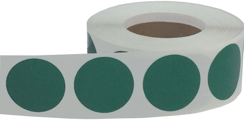 Green Color Coding Labels for Organizing Inventory 0.75 Inch Round Circle Dots 500 Total Adhesive Stickers On A Roll