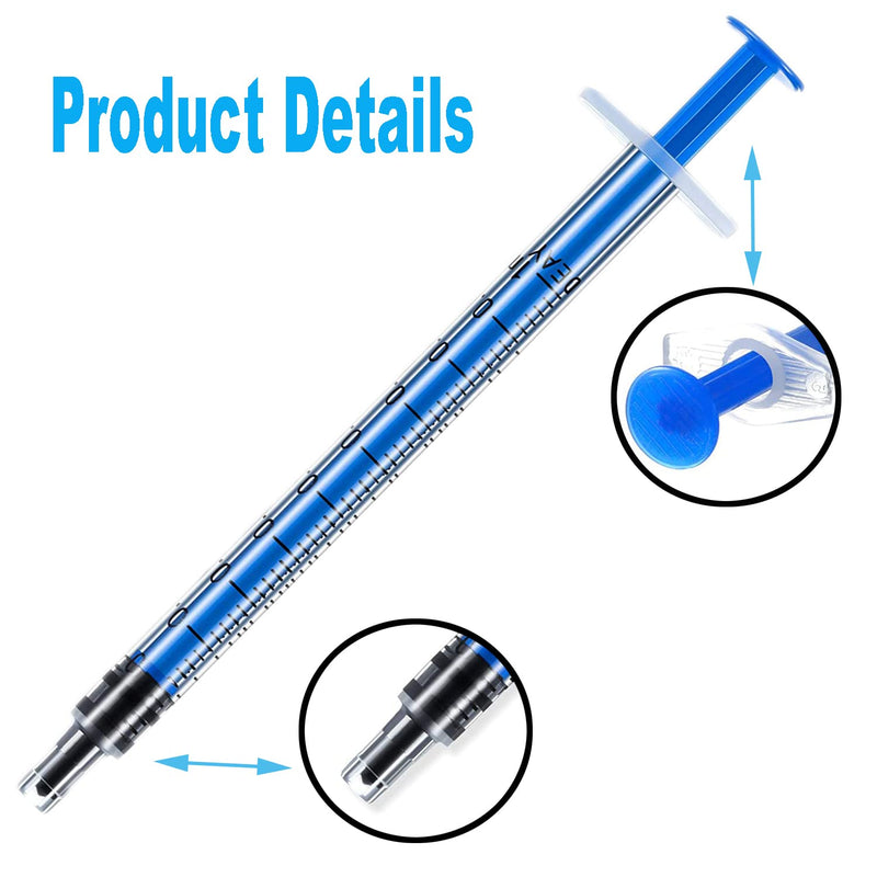 [Australia - AusPower] - 100Pack 1ml Syringes With Caps 