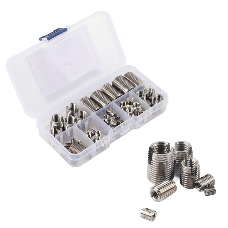 [Australia - AusPower] - Stainless Steel Thread Insert Set - Strengthens and Repairs Screws with Ease - 50 Pieces Internal Thread SelfTapping Inserts for High Strength and Stability, Vibration 
