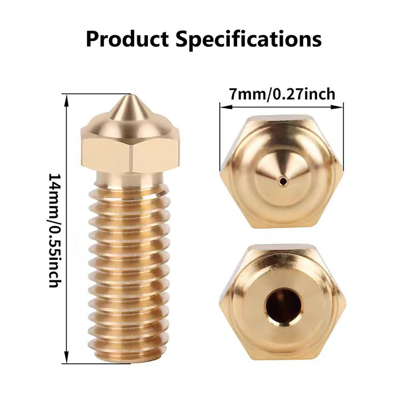 [Australia - AusPower] - 6PCS 3D Printer Extruder Nozzles Kit for QIDI X-Smart 3/X-Plus 3/X-Max 3, Packed High Temperature and Wear Resistance 1PC 0.4mm Hardened Steel Nozzle, 1PC 0.2mm/0.4mm/0.6mm/0.8mm/1.0mm Brass Nozzle 6PCS Nozzles for QIDI X-Smart3/X-Plus3/X-Max3 