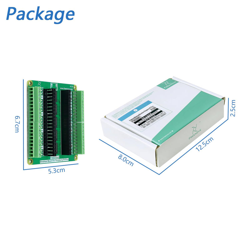[Australia - AusPower] - Freenove Breakout Board for Raspberry Pi Pico 1 2 W H WH, Terminal Block Shield HAT with Pin Header, GPIO Status LED 