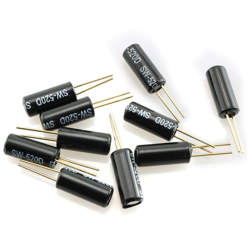 [Australia - AusPower] - Tegg 10PCS SW-520D Metal Ball Switch Angle Tilt Vibration Shaking Switch for Arduino Raspberry Pi DIY 