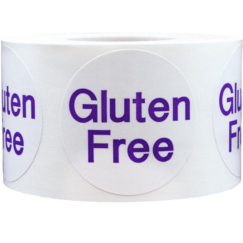 Gluten Free Food Rotation Labels 1.5 Inch Round Circle Dots 500 Adhesive Stickers