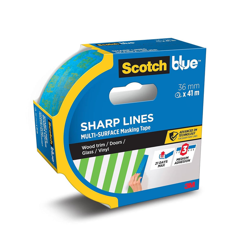 ScotchBlue Sharp Lines Multi-Surface Painter's Tape, 1.41 inches x 60 Yards, 2093, 1 Roll