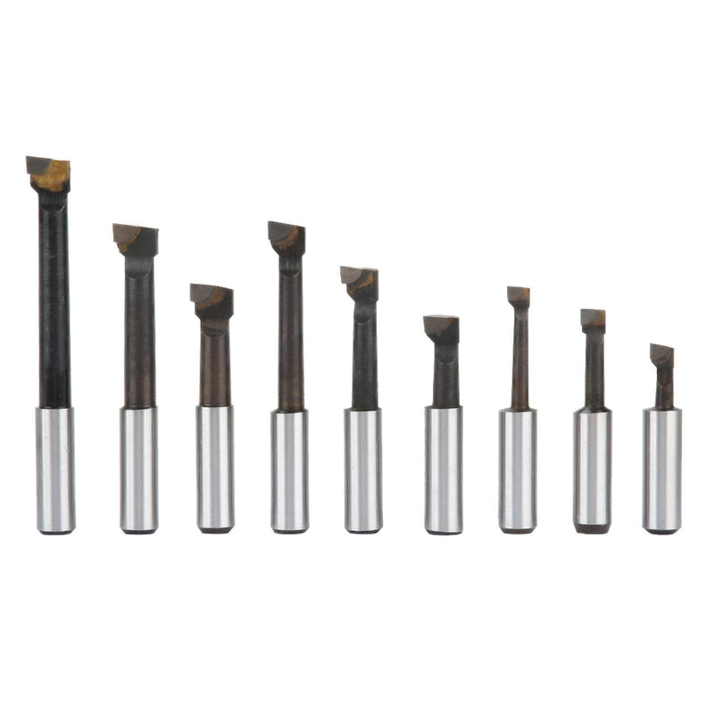 [Australia - AusPower] - Boring bar, 9 Pieces HSS Material 1/2 "Round Shank Boring bar Set Machine Tool Accessories 