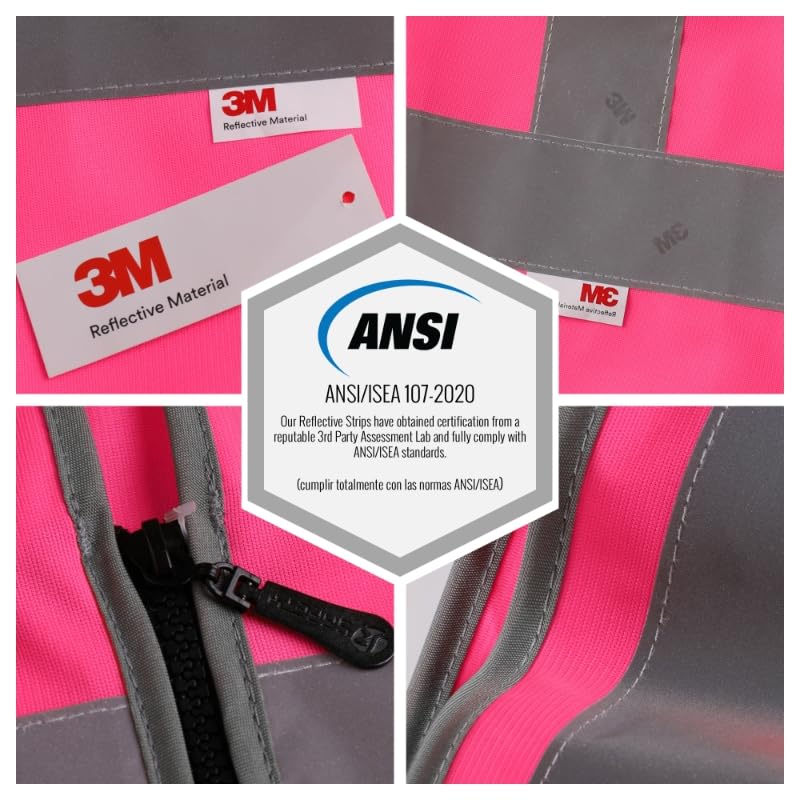 JKSafety Kids Safety Vest Kids Construction Vest with 3M Reflective Tapes High Visibility Meet ANSI Standard (BK300) 1-3Years Pink