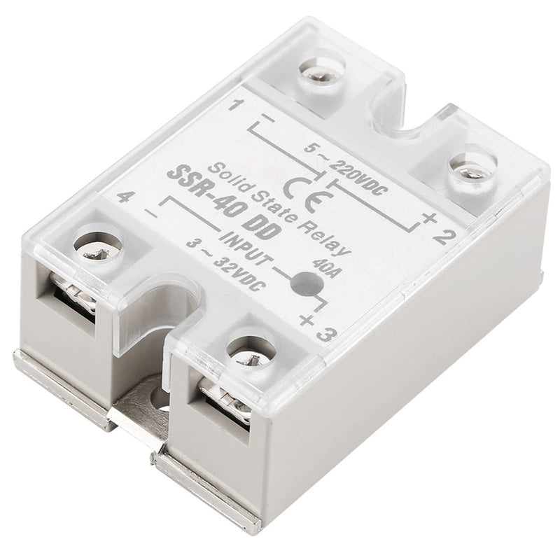 2pcs 40A SSR Solid State Relay DC Control Relay Modules, Input DC 3V-32V Output DC 5V-220V