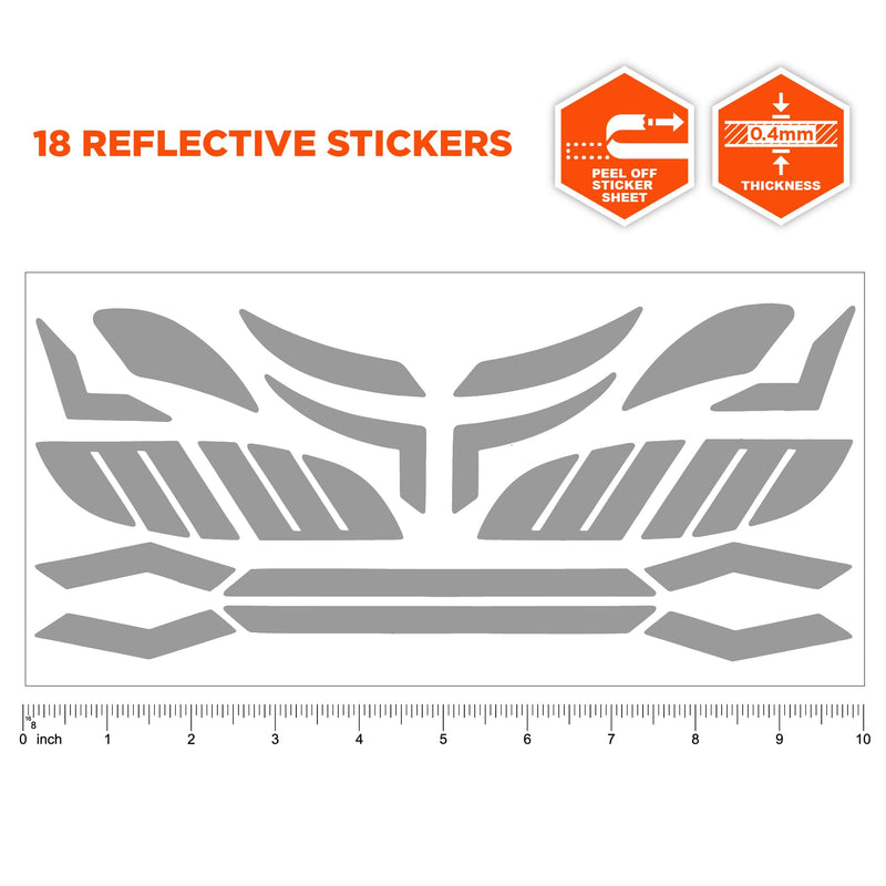 Ergodyne Skullerz 8961 Reflective Hard Hat Stickers, Safety Helmet Strips, Hard Hat Accessories Adhesive Sticker Decal Kit