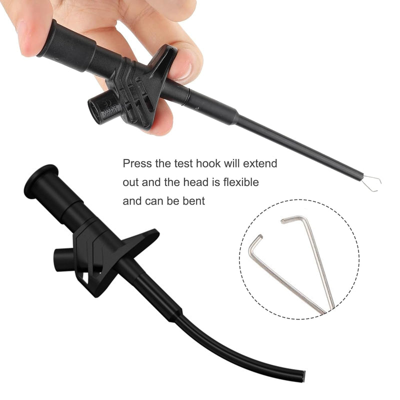 [Australia - AusPower] - Measuring Tips for Multimeter with 4 mm Banana Socket Multi Multimeter Cable Test Probe Removable Test Probe for Electrical Tests 1000 V/10 A Red Black with 2 Multimeter Measuring Tips 