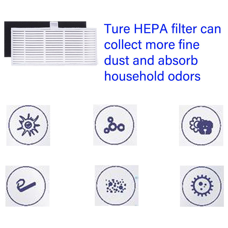 [Australia - AusPower] - iHRV6-BLK Accessories Kit Replacement for iHome AutoVac Nova Self Empty iHRV6-BLK/Ultenic T10 Elite Robot Vacuum Cleaner, 16 Pack 