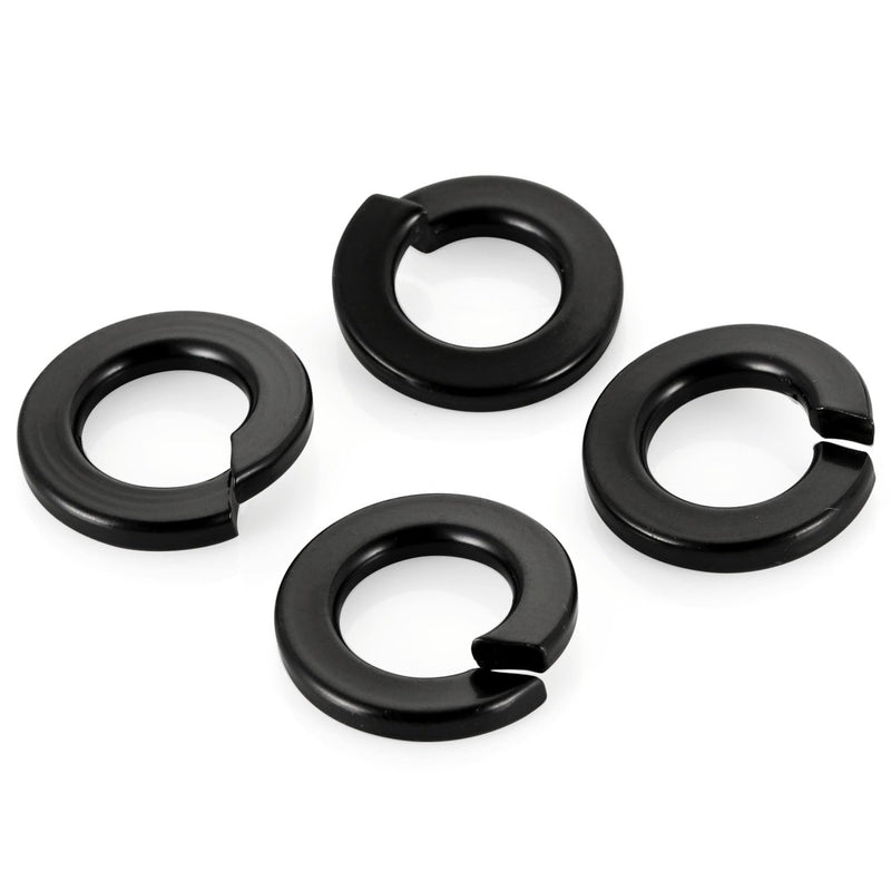 [Australia - AusPower] - M8 Black Spring Lock Washer, 304 Stainless Steel, Black Coating Split Lock Washer Elastic Gasket, for Screws Fasteners, 50 PCS M8 