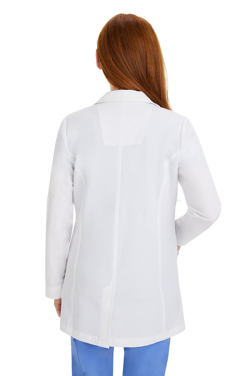 Healing Hands Lab Coat Women 3 Pocket Full Sleeve Mid-Length 5053 Faith The Coat Minimalist Collection White Medium