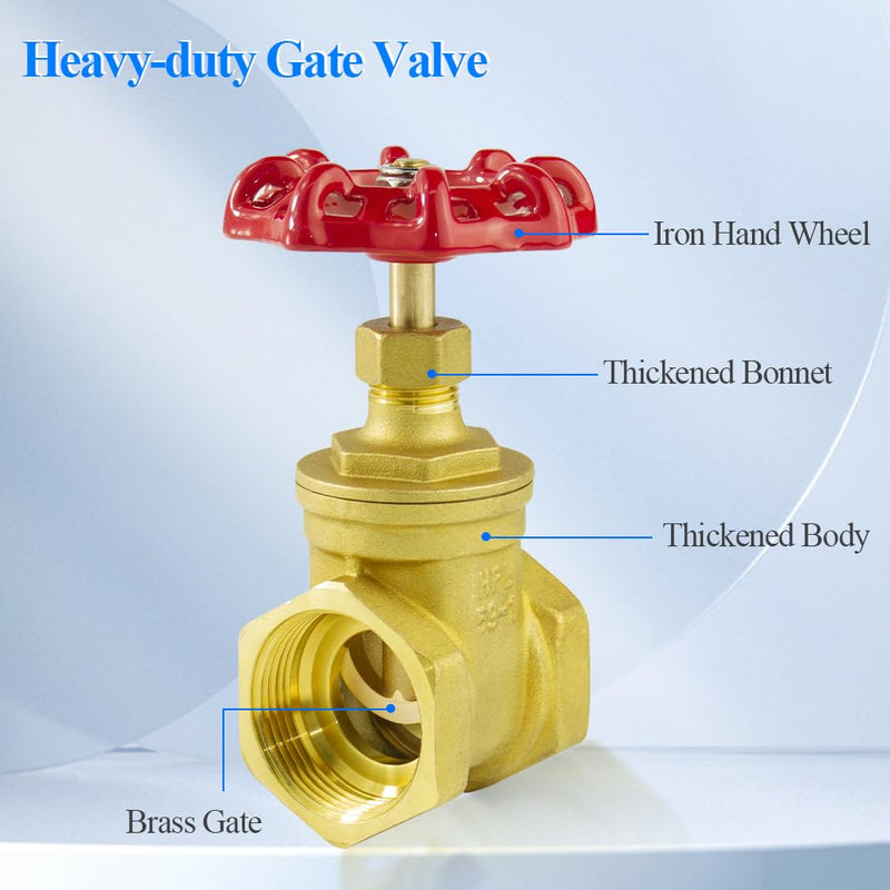 [Australia - AusPower] - WiseWater Brass Gate Valve,1 1/4" BSPP Rotating Sluice Valve Two-way Flow Manual Rotary Sluice Valve for Mechanical Equipment,HVAC and Industrial Plumbing Systems (DN32) 1/4"-BSPP 