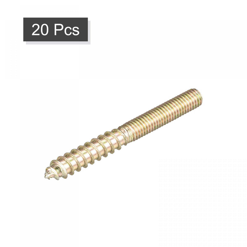[Australia - AusPower] - uxcell M5x50mm Hanger Bolts, 20pcs Double Ended Thread Dowel Screws for Wood Furniture 50mm 