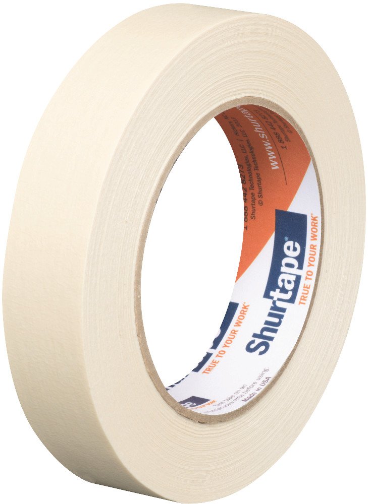 Shurtape CP 83 Utility Grade, High Adhesion Masking Tape, 24mm x 55m, Natural, 1 Roll (250199)