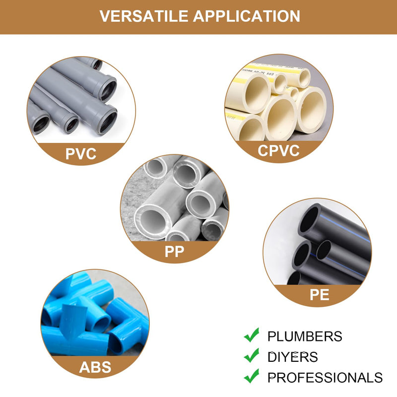 [Australia - AusPower] - Deburring Tool for Plastic Pipe, Available for Six Sizes of Deburring Tool: 1 1/4-Inch - 4-Inch,for Use on PVC, CPVC, ABS, PP and PE Pipes,PVC Deburring Tool 