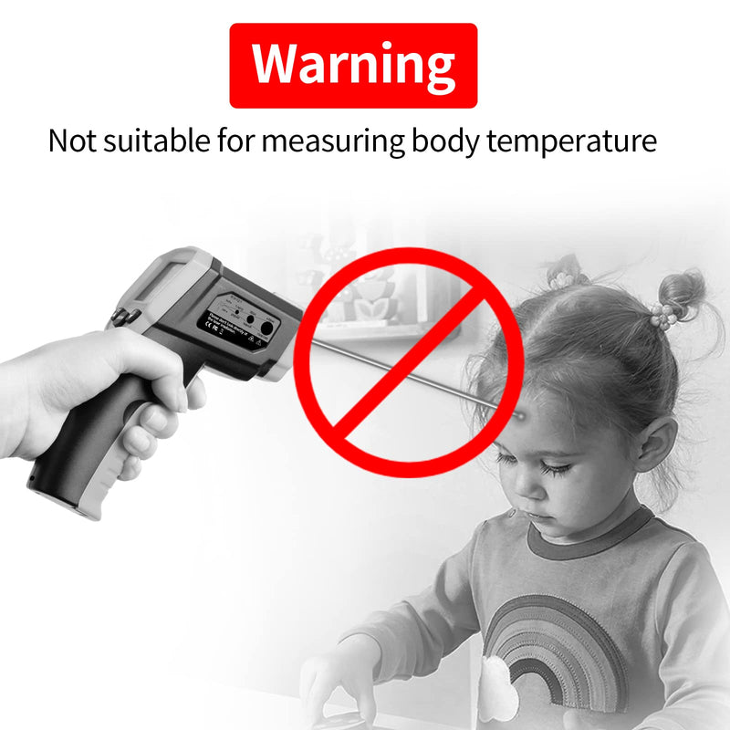[Australia - AusPower] - Infrared Thermometer -58°F ~1832°F(-50°C ~ 1000°C), Temperature Gun for Cooking, Laser IR Surface Tool for Pizza Oven, Meat, Engine, Accessories, with 3 Adjustable Emissivity Max Min Avg Measure Yellow+Black 