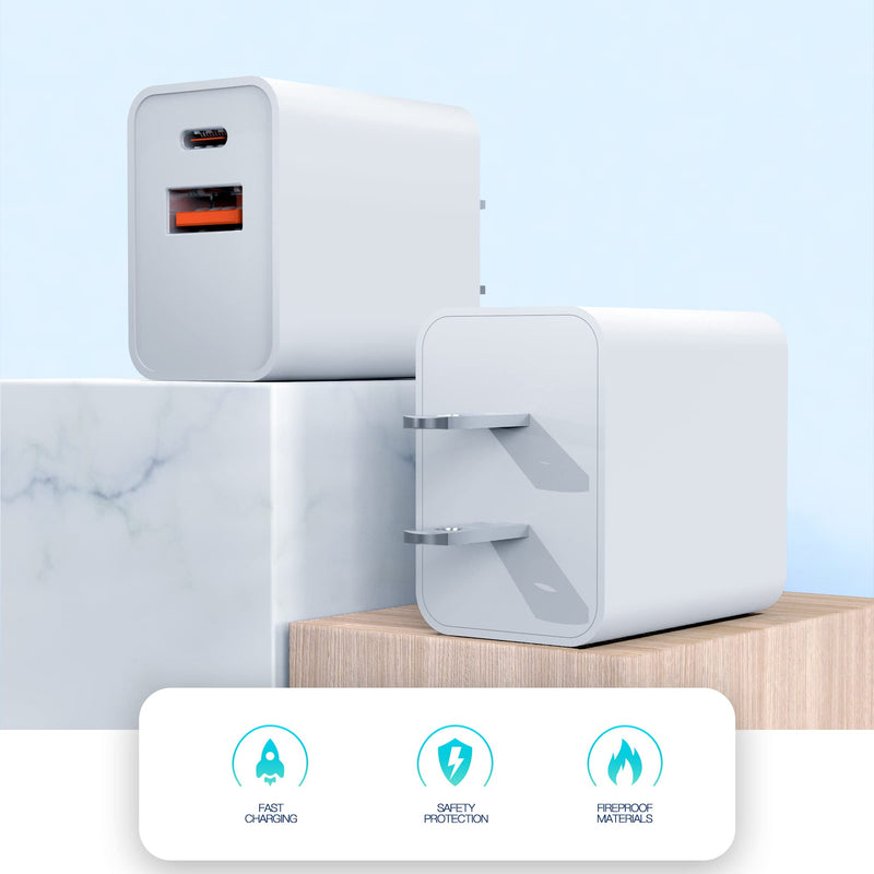 [Australia - AusPower] - 20W Dual Port for iPad Air Charger Fast Charging - (Fit for iPad Air 4th/5th Generation 10.9 inch Gen 2022 2020 A2589 A2591 A2324 A2072 A2316 Charging Cable Power Supply Adapter Cord) 