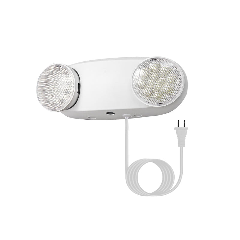 GZRUIYANG LED Emergency Lights with Battery Backup, Commercial Emergency Light Fixtures for Business Home Power Failure Emergency Exit Sign Lighting with 1.0 Meter Plug in Cord AC120V 1 Pack White with Plug