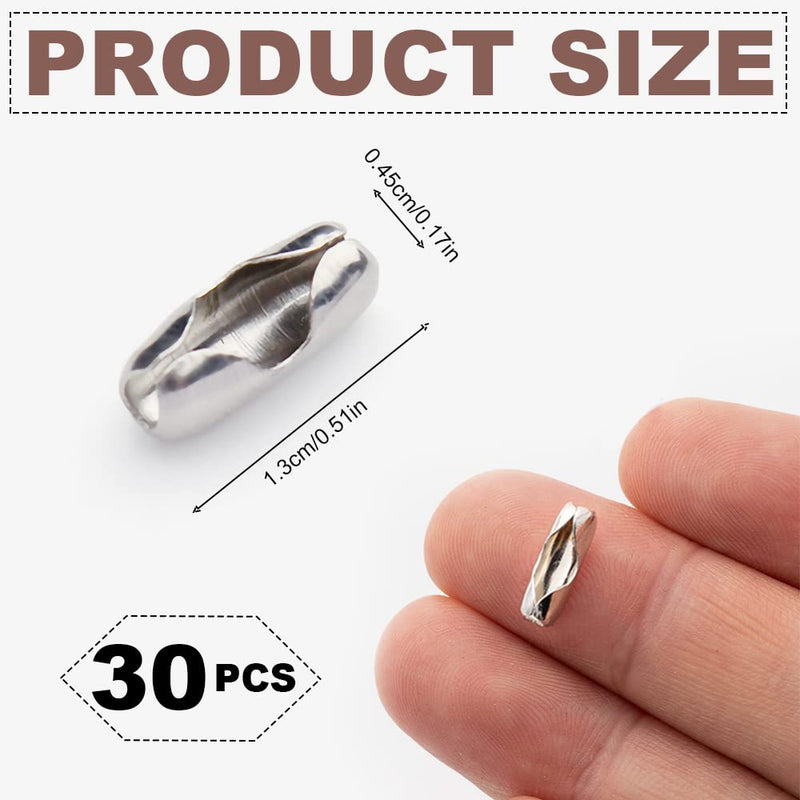 [Australia - AusPower] - 30Pcs Vertical Roman Roller Blind Ball Chain Cord Connector Clips, Pull Chain Extension Connector, Stainless Steel Ball Chain Connector Clasps 30pcs 