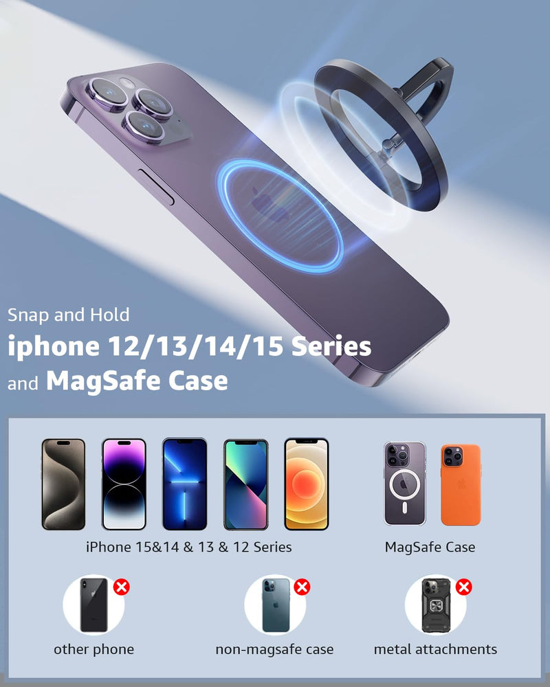 [Australia - AusPower] - SUPERONE for MagSafe Phone Grip, Adjustable Magnetic Phone Ring Holder Removable Finger Phone Ring Kickstand Compatible with MagSafe Accessories Only for iPhone 15 & 14 & 13 & 12 Series 
