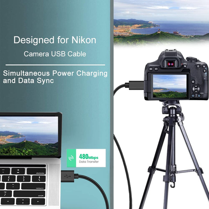 [Australia - AusPower] - Replacement Camera USB Cable for Nikon Digital DSLR D3400 D3500 D5600 D7500 1J5,Nikon Camera Cord Accessories,UC-E20 Charging Cable Photo Data Transfer Cord for Canon PowerShot SX720 HS 3FT 