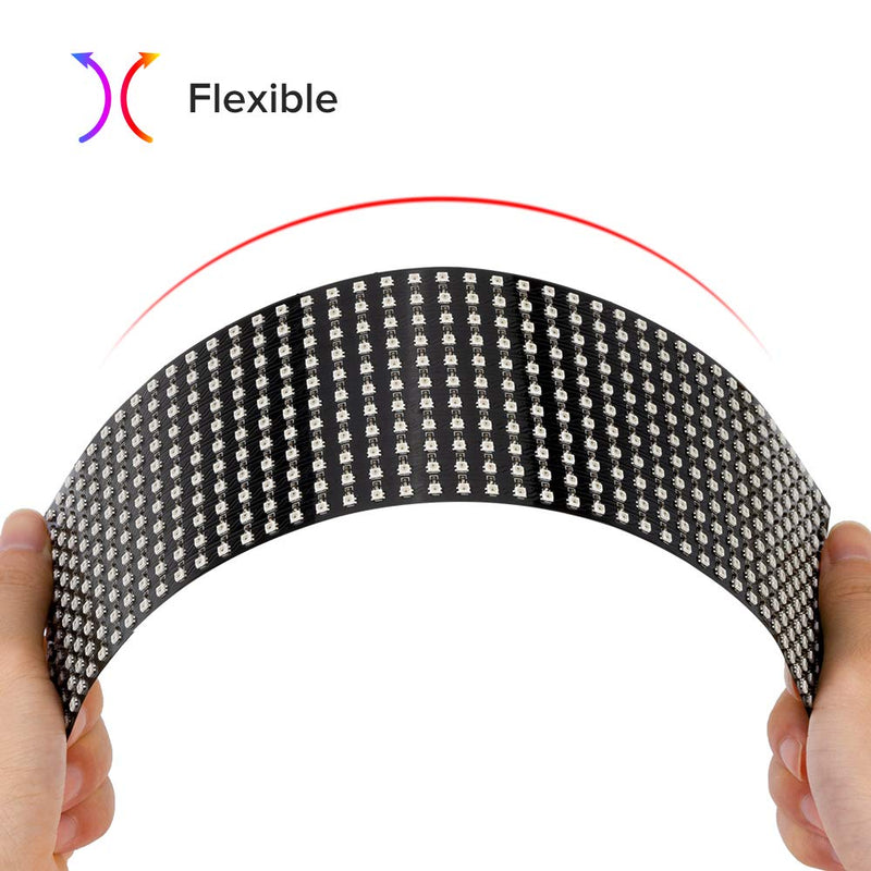 [Australia - AusPower] - BTF-LIGHTING WS2812B RGB IC 5050SMD Individually Addressable Digital 11x44 484 Pixels 12.5in x 3.1in LED Matrix DC5V Flexible FPCB Full Color Image Video Text Display(No Adapter or Controller) 