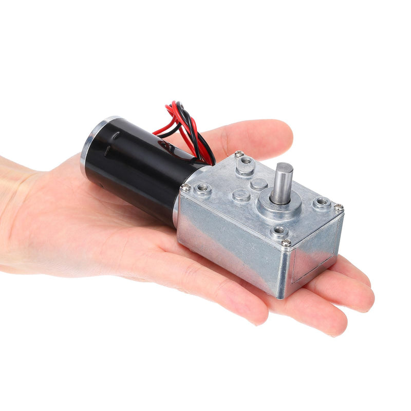 MECCANIXITY DC 12V High Torque Turbine Worm Geared Motor with 8mm Shaft 10RPM Geared Motor with Wire for Electric Fireplace 10 RPM