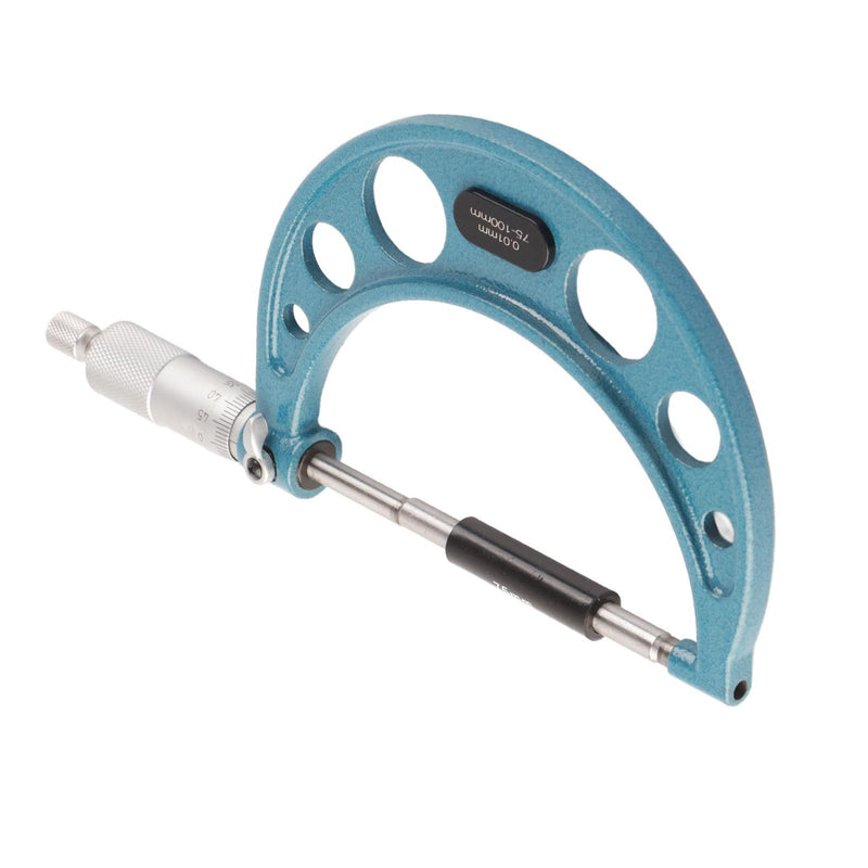 Outside Micrometer Stainless Steel High Accuracy Outside Micrometer Thickness Gauge with Wrench 0.01mm External Micrometer Tool for Accurate Measuring Material Thicknesses (75-100mm) 75–100 mm