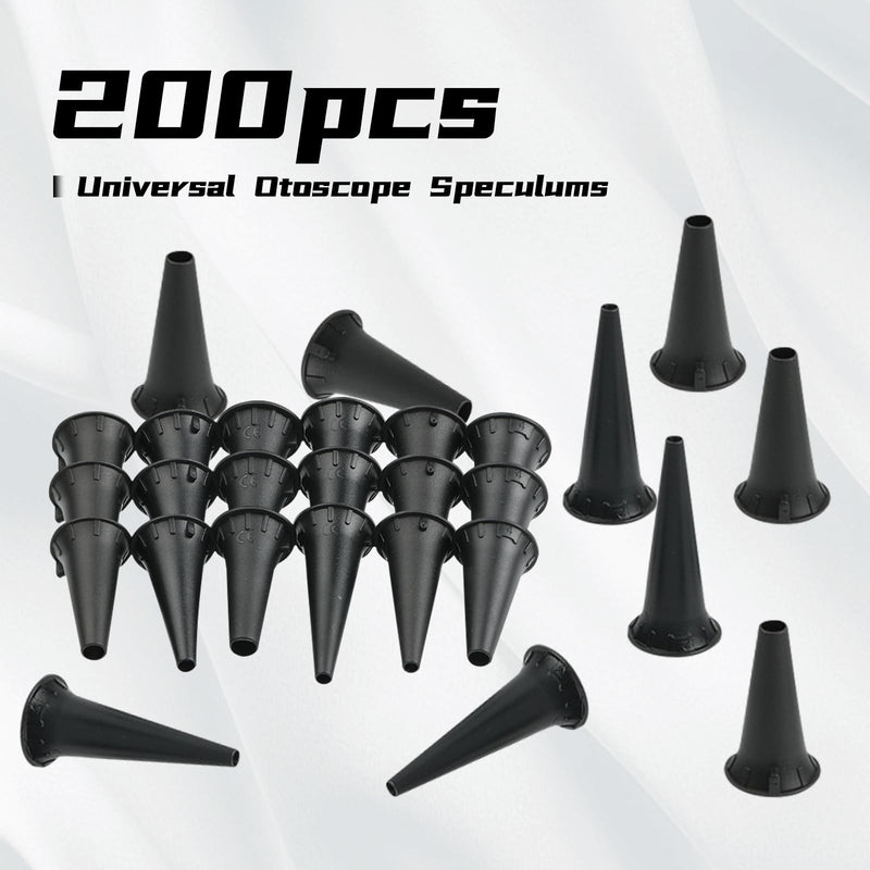 [Australia - AusPower] - 200 Pcs Otoscope Tips Plastic Disposable Ear Specula Cover 2.75/4.25mm Universal Otoscope Specula Tips, Replacement Specula for Adults 