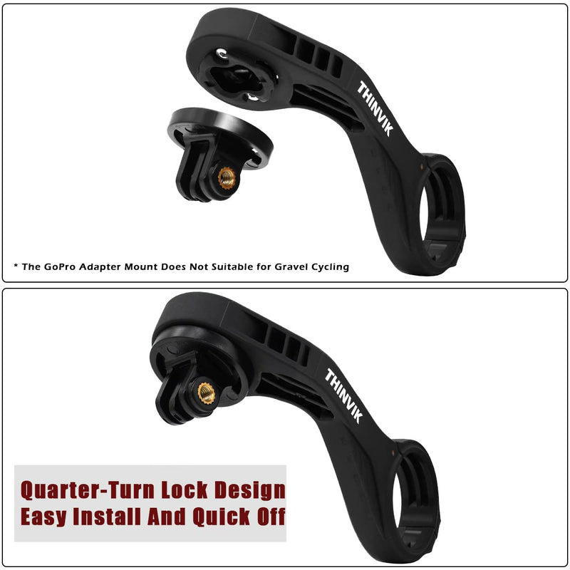 [Australia - AusPower] - Thinvik Bike Computer Mount for Garmin Edge 1040 1030 840 830 540 530 130 Compatible with 25.4 31.8 35mm Handlebars Comes with Quick Release Gopro Mount Adapter and Light Holder 