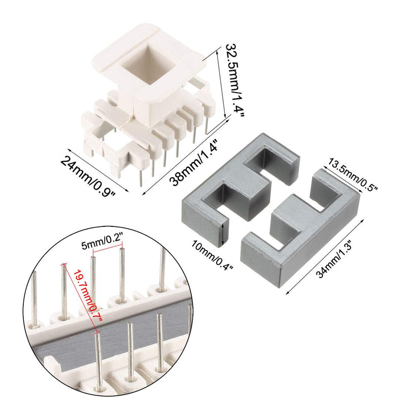 [Australia - AusPower] - sourcing map Transformer Coils Ferrite Core Vertical Ferrite Halves and Coil Set of 2 Sets EE35 