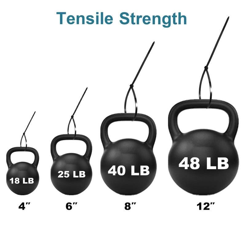 [Australia - AusPower] - Zip Ties Assorted Sizes 4+6+8+12 inch, 200 Pack, Black Cable Ties, UV Resistant Wire Ties for Indoor and Outdoor Use, LOCKLOCK 